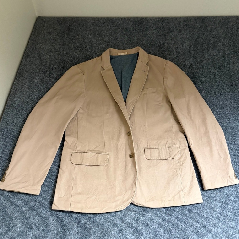 J.Crew Mens Tan Khaki Cotton Twill 2-Button Blazer Sport Coat XL 77388